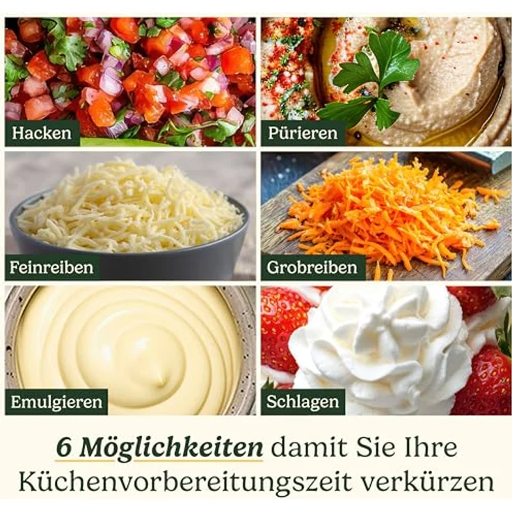 Cuisinart FlexPrep® 1,1L Küchenmaschine, All-in-One Zerkleinerer mit Edelstahlklinge, Raspelscheibe & Schneebesen, BladeLock™-System, Ein-Knopf-Bedienung, Pulsfunktion – Bild 2