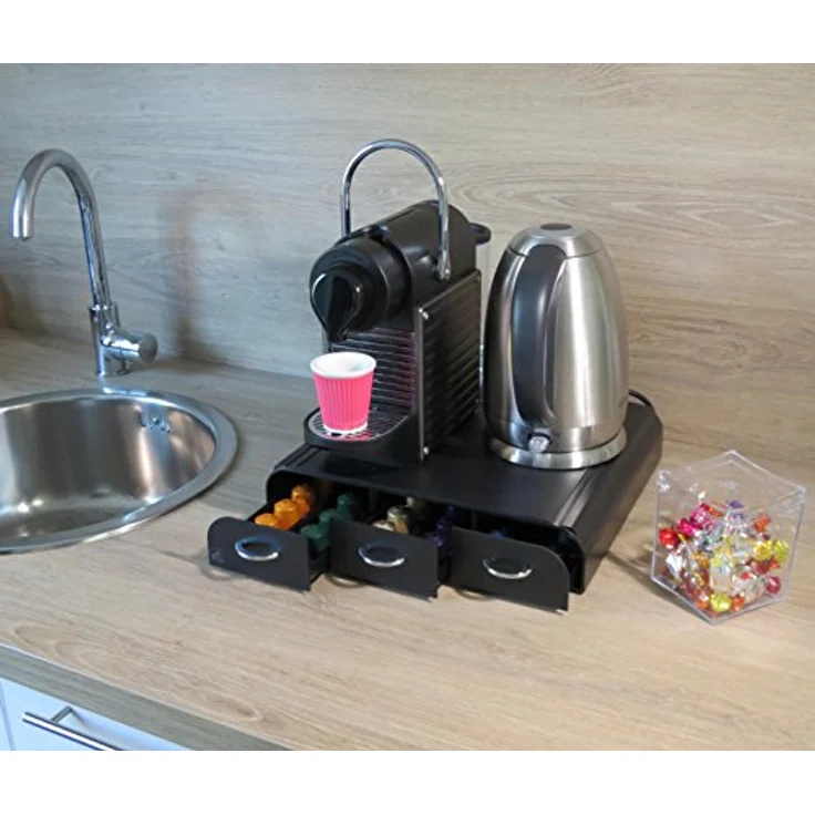 P 23006 Kaffeekapselspender mit 3 schubladen, Kunststoff, schwarz – Bild 10