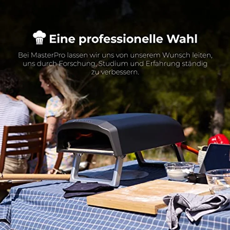 MasterPRO Napoli | Pizzaofen | Tragbarer Gasofen mit Schnellbackfunktion bis zu 500ºC | Pizzen in 60 Sekunden Fertig | Mit Tragetasche und Steinblech – Bild 5