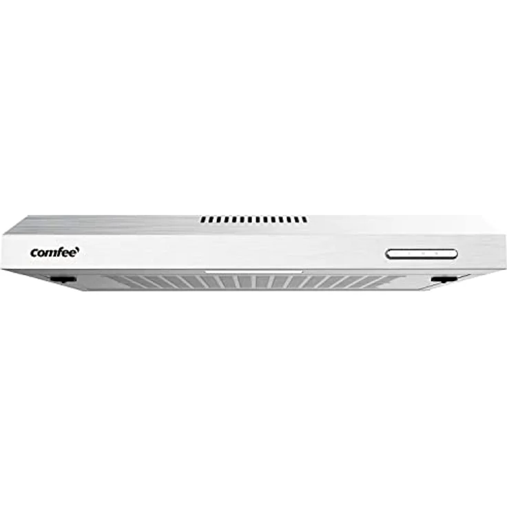 COMFEE' CHU 3.6F17BS 60cm Unterbauhauben Dunstabzugshaube Unterbau mit Edelstahl, abnehmbarem Aluminiumfilter, 200m³/h Luftstrom, 2 Stufen, 1 LED-Licht, Inox, Edelstahl Silber – Bild 1