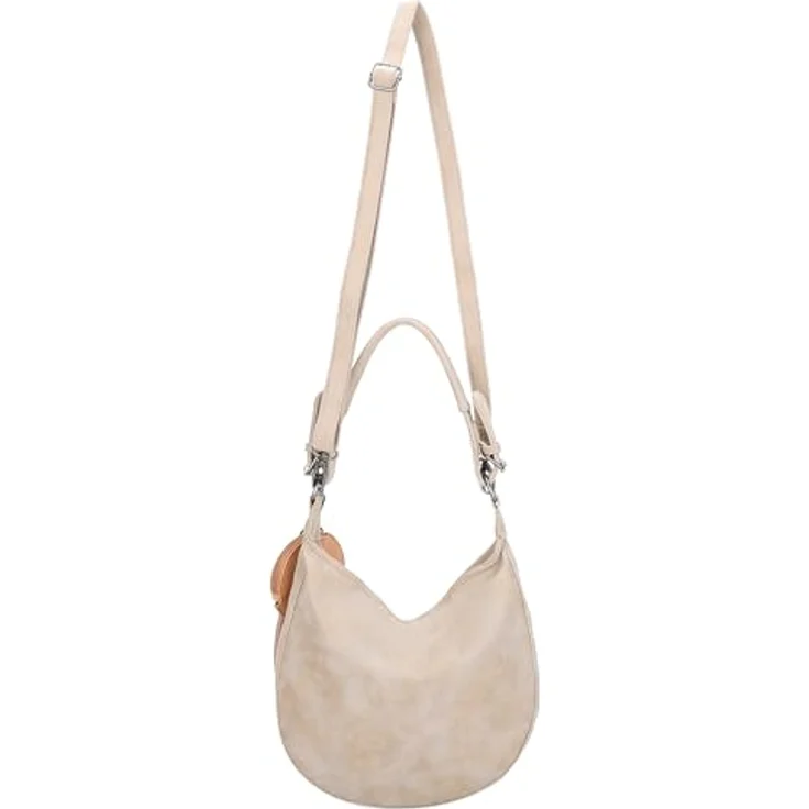 Fritzi aus Preußen Fritzi Hobo Vintage Schultertasche, 33 cm, geräumig mit Reißverschluss- und Handyfach, Beige – Bild 2