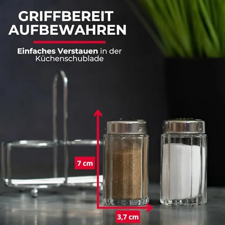 Westmark Salzstreuer, Fassungsvermögen 50 ml, Rostfreier Edelstahl-Glas, Traditionell, Silber-Transparent, 63012260 – Bild 6