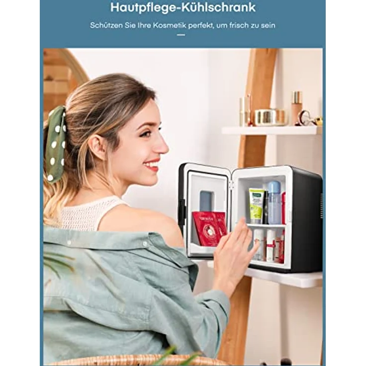 NORTHCLAN Mini Kühlschrank 15L, tragbarer Kühl- und Heizkühlschrank mit 220V AC/12V DC, MAX- und ECO-Modus, schwarz – Bild 5