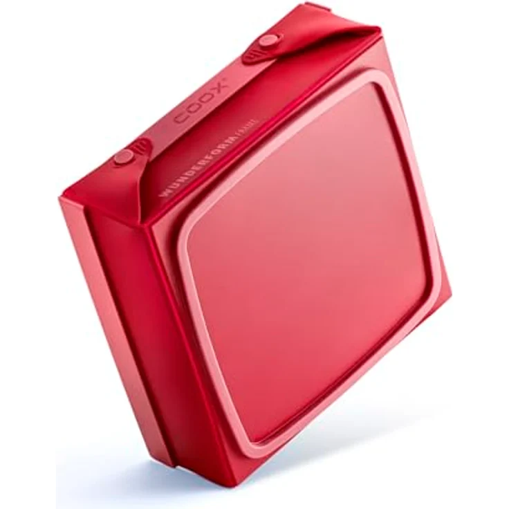 coox WUNDERFORM Frame SQ, faltbare Silikon Kastenform in Rot, 2,2 Liter Volumen, antihaftbeschichtet, spülmaschinenfest, für Kuchen, Brot und Aufläufe – Bild 2