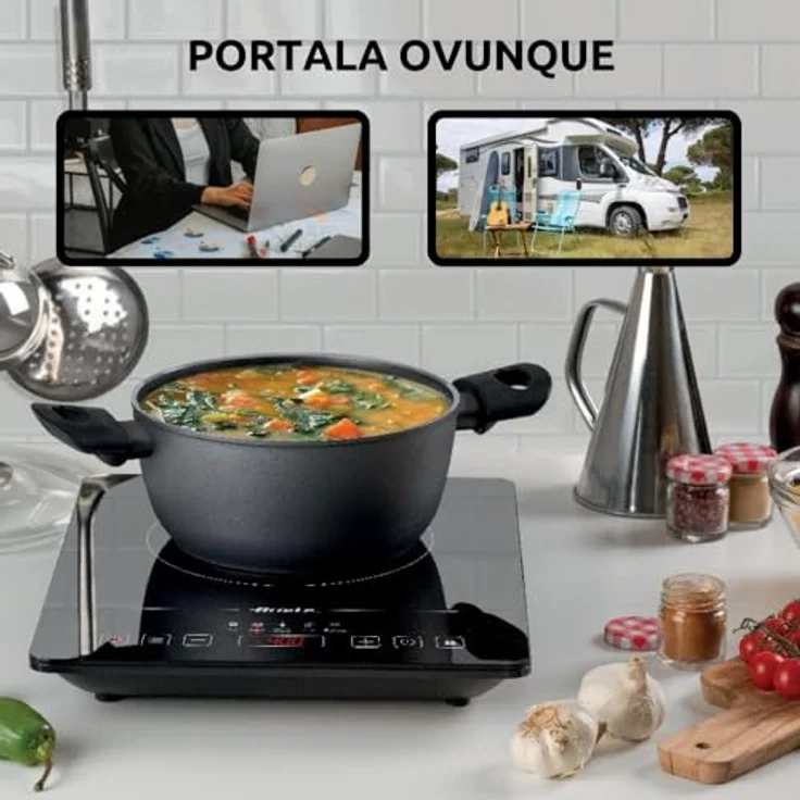 Ariete 1997 Tragbare Einzel-Induktionsplatte, 2000 W, 10 Leistungsstufen, Timer bis 4 Stunden, Schwarz – Bild 4