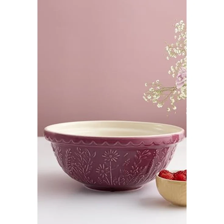 Mason Cash IN THE MEADOW Steingut Rührschüssel groß 2,7L, Ø 26 cm, mit Blumenmotiv, spülmaschinenfest und splitterresistent für Brotteig & Kuchenteig – Bild 4