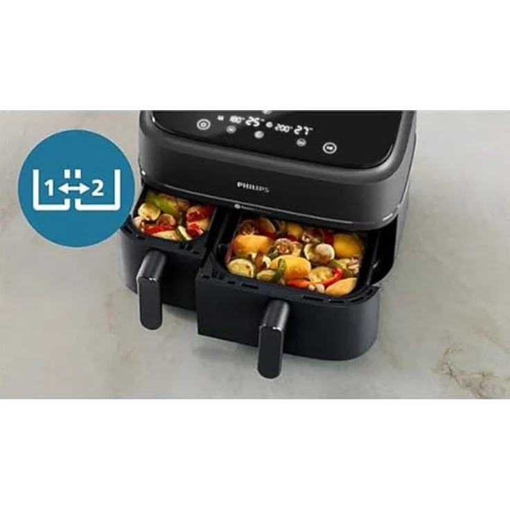Philips Fritteuse Heißluftfritteuse Na351.00 Schwarz/Silberfarben 9 L – Bild 9