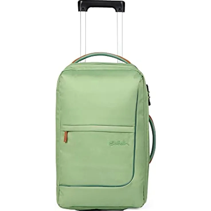 satch Flow S Trolley Koffer Handgepäck 35 l 54x32x23 cm oder Koffer groß 55 l 65x37x29 cm, inkl. Wäschebeutel, Reisegepäck Pure Jade Green - Hellgrün