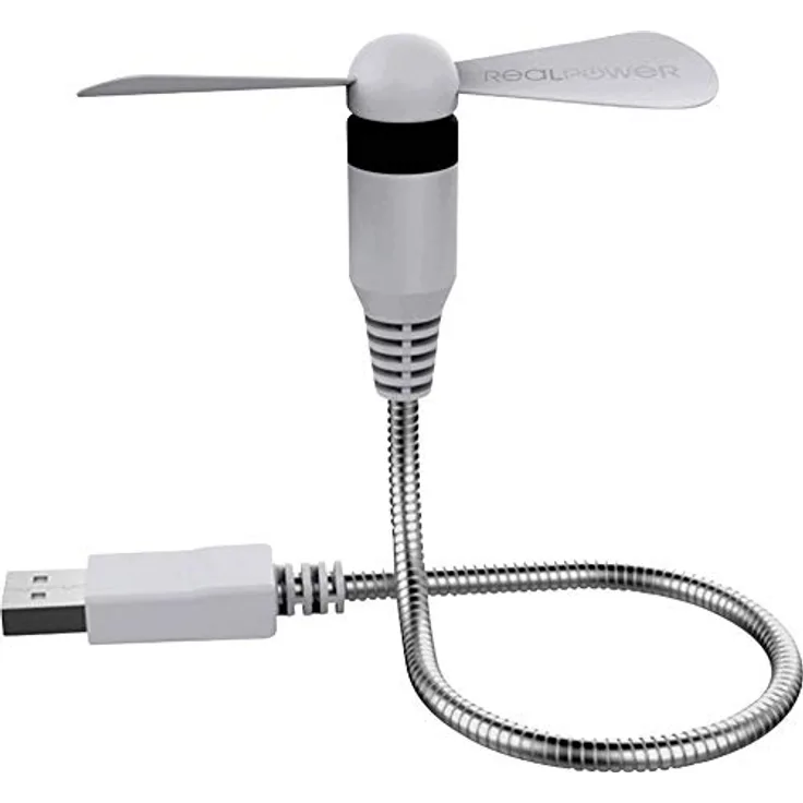 RealPower USB mini Fan weiß (USB-Ventilator flexibel)