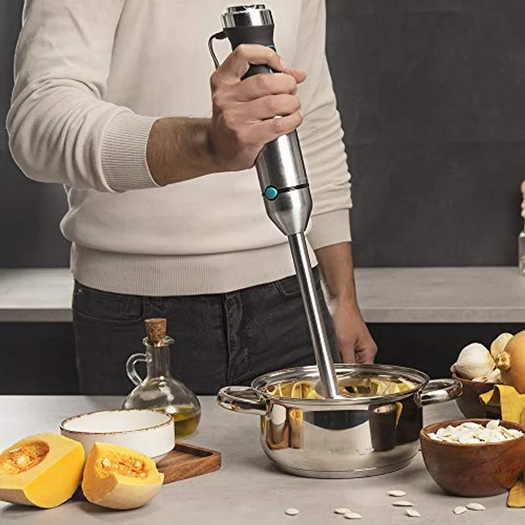 Cecotec Handrührgerät Power TitanBlack 1500 XL Cream & Crush Stabmixer 1500 W, 0,8 Liter, inkl. Zerkleinerer, Schneebesen, schwarz, silber – Bild 6