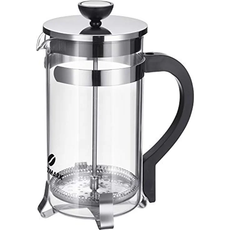 Westmark Kaffeebereiter French Press, 1 Liter, Glas-Rostfreier Edelstahl, Brasilia, Silber-Schwarz, 24722260 – Bild 4