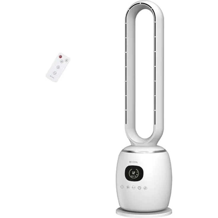 Be Cool Turmventilator 60W, rotorloser Ventilator mit 3 Geschwindigkeitsstufen, 60°-Oszillation und Fernbedienung