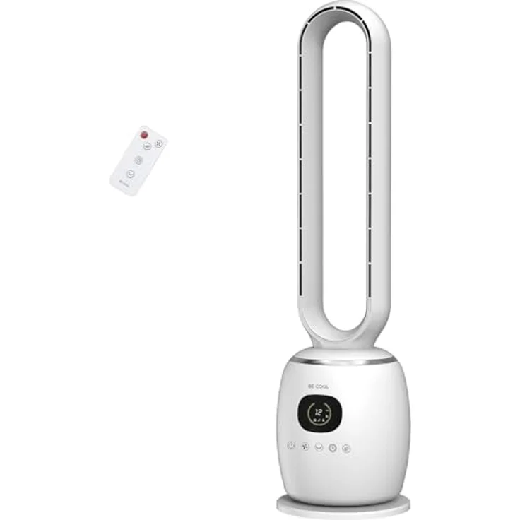 Be Cool Turmventilator 60W, rotorloser Ventilator mit 3 Geschwindigkeitsstufen, 60°-Oszillation und Fernbedienung – Bild 1