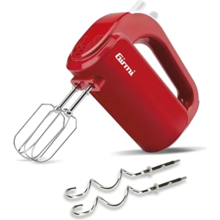 Girmi SB02 Elektrischer Handmixer, 170 W, Edelstahl-Rührbesen, Turbo-Funktion, 5 Geschwindigkeiten, rot – Bild 1