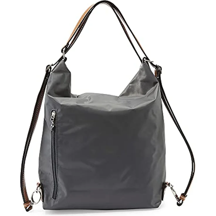 Picard Sonja, Beuteltasche und Rucksack aus Feinnylon mit Lederoptik, Grau – Bild 2