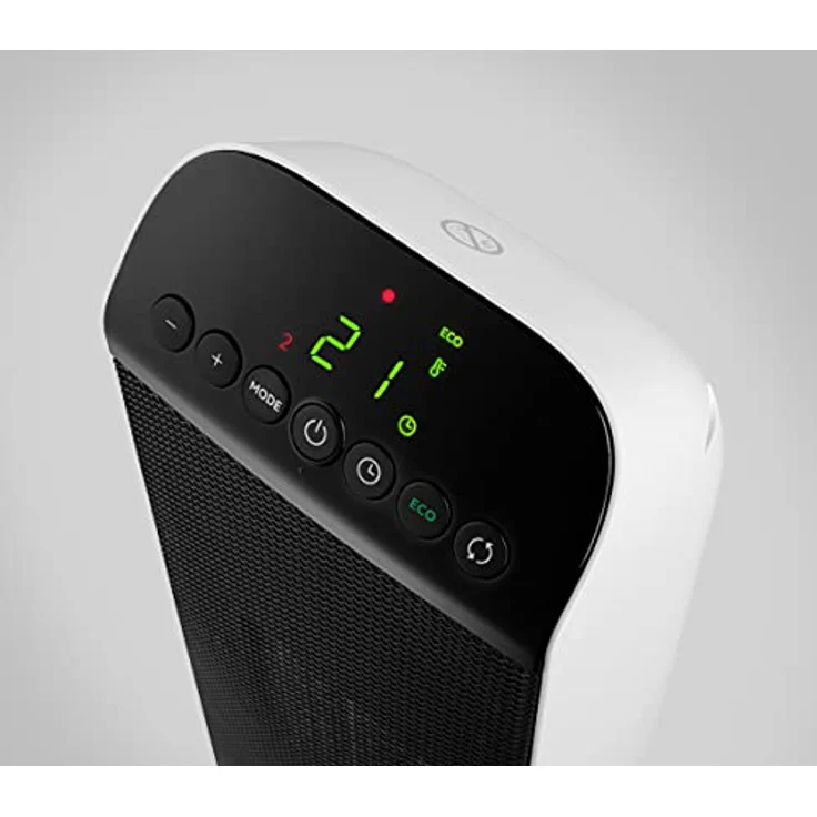 De'Longhi Turm-Keramik-Heizlüfter, Schnellheizung mit 2 Leistungsstufen, Fernbedienung, 24h-Timer, Eco-Funktion, Sicherheitsthermostat, Griff Hinten, 2000W, HFX25S20, Weiß/Schwarz – Bild 3