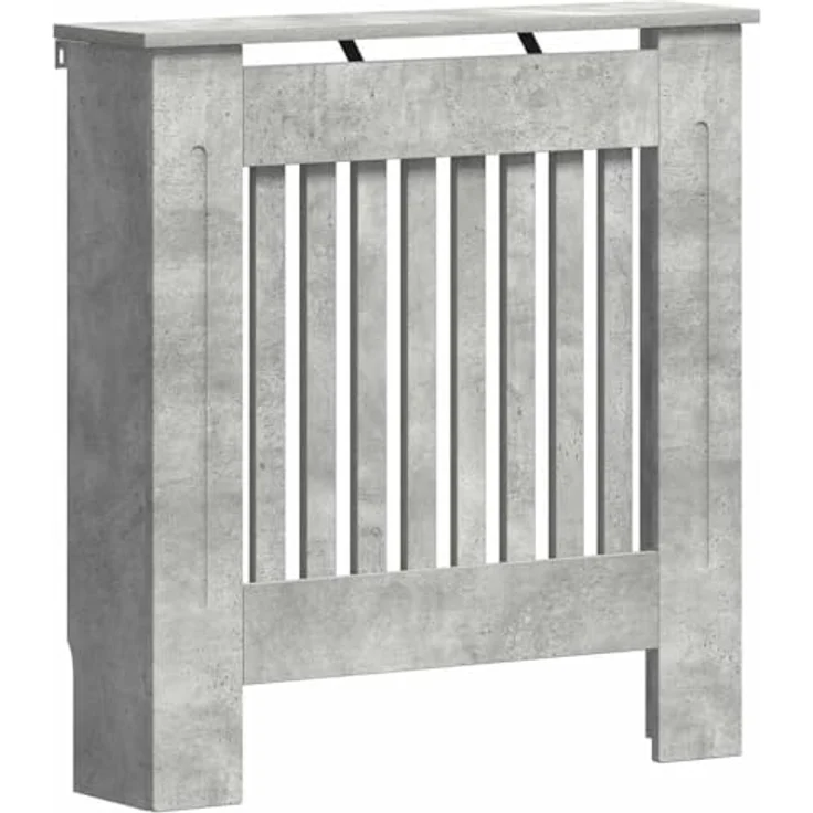 vidaXL Heizkörperabdeckung Beton Grau, moderne Rechteckige Heizkörper-Schutz aus Holzwerkstoff, kindersicher, dekorativer Wärmeschutz, Maße 78 x 19 x 81,5 cm – Bild 1