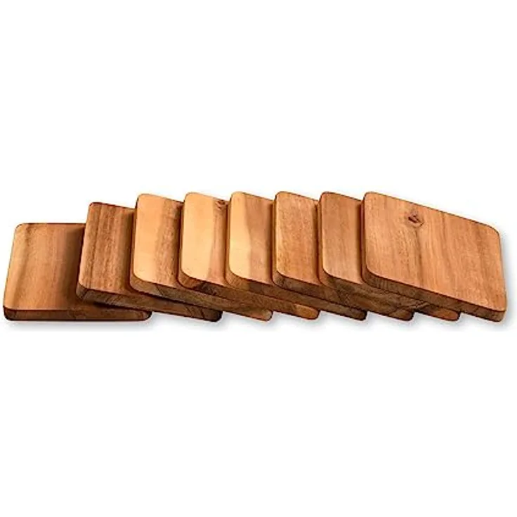 Kesper 8er Pack Raclette - Brettchen 10 x 8 cm aus Akazienholz/Untersetzer/Holzbrettchen/Raclettebrettchen