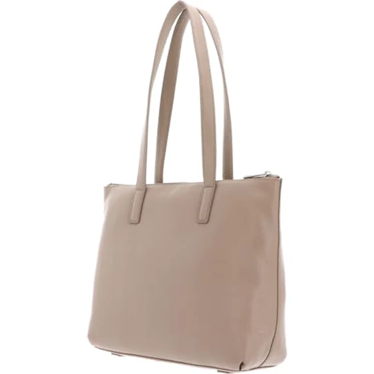 Mandarina Duck Mellow Leather Shopper FZT53, eleganter Damen Shopper aus weichem Kalbsleder, Nude, 36 x 9.5 x 26 cm – Bild 4
