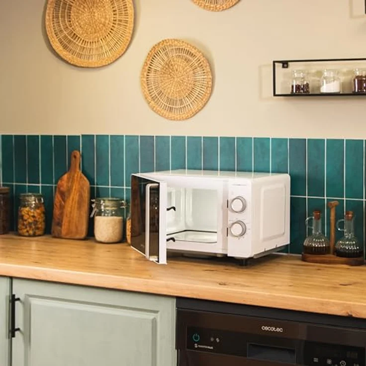 Cecotec Mikrowelle mit Grill Proclean 3110 Flatbed Mikrowelle, 20 l, 700 W, 6 Stufen, 800 W Grill, 3DWave-Technologie, anspruchsvolles Design – Bild 3