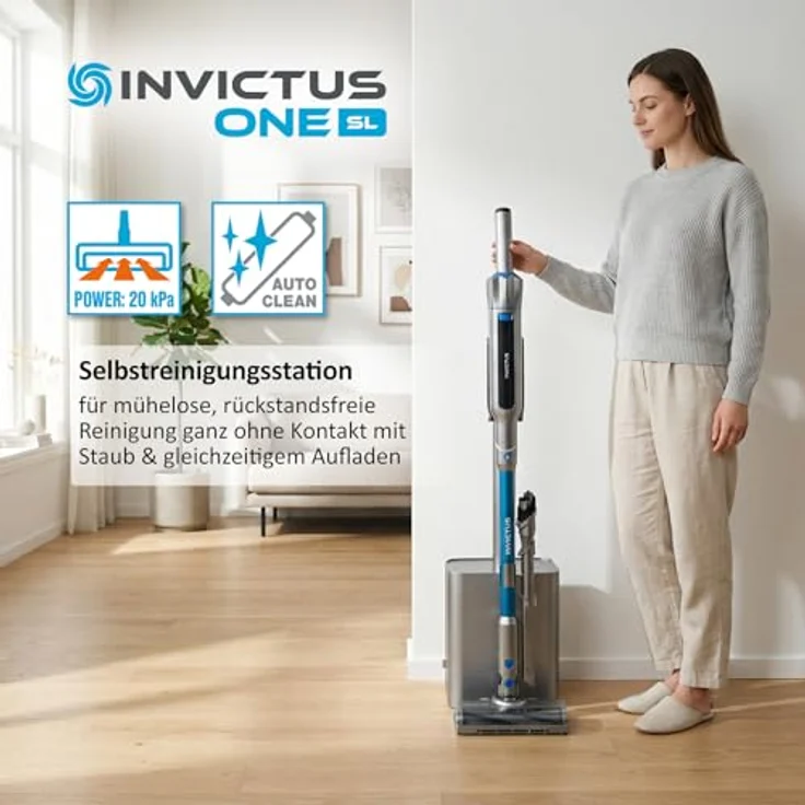 Genius INVICTUS ONE SL Hand- und Bodenstaubsauger Deluxe-Set, 18-tlg., kabellos mit BLDC-Motor und hygienischer Absaugstation – Bild 3