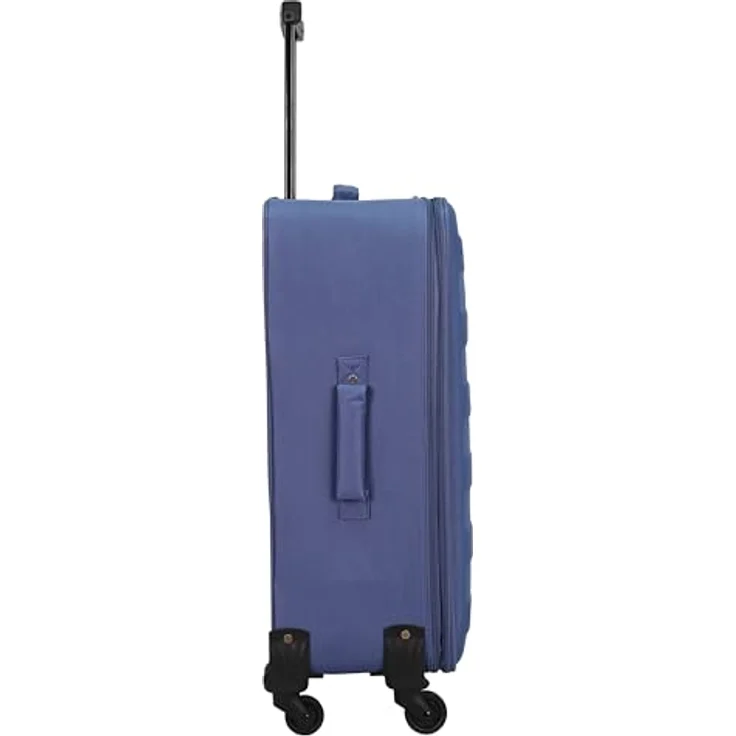 SIGN Stoffkoffer Reisekoffer Trolley (Großer Koffer 70cm) + 5cm Dehnungsfuge, Blau – Bild 4