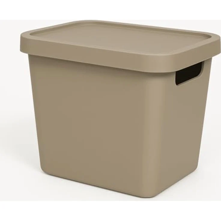 Plastard Aufbewahrungsboxen mit Deckel 12,5L, 4er-Set, beige, BPA-frei, stapelbar, robuste Kunststoffbox für Küche, Bad, Büro, Kinderzimmer – Bild 2