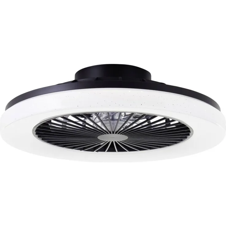 Brilliant Siano, LED Deckenleuchte mit Ventilator Ø 48 cm, 40 W, schwarz, dimmbar, Fernbedienung, CCT-Funktion