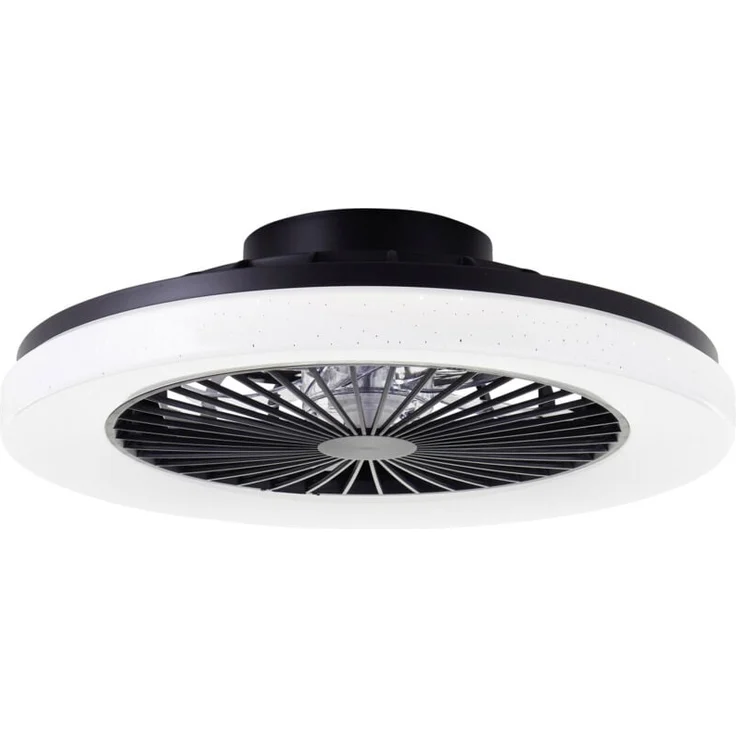 Brilliant Siano, LED Deckenleuchte mit Ventilator Ø 48 cm, 40 W, schwarz, dimmbar, Fernbedienung, CCT-Funktion