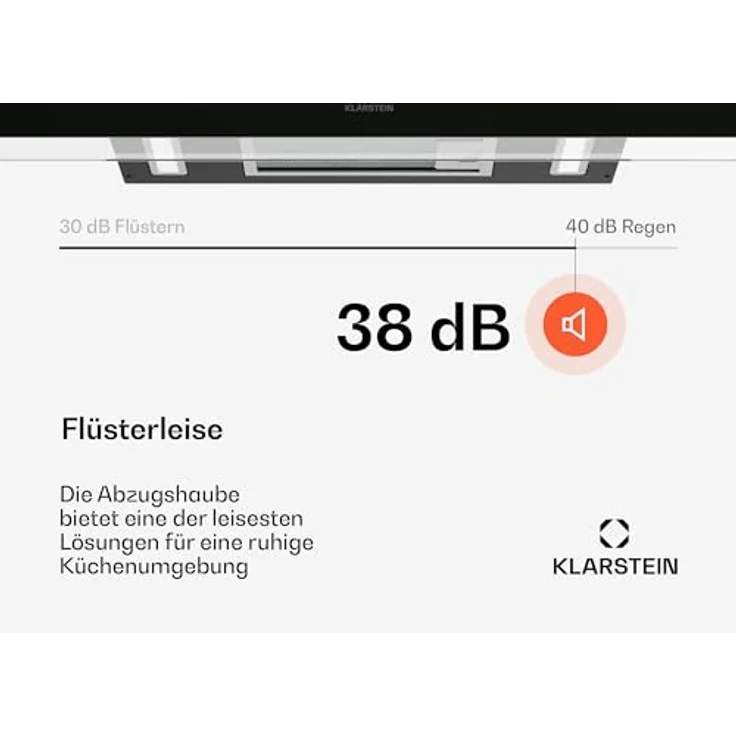Klarstein AlizeEdge Dunstabzugshaube - 90 cm Wandhaube, Flaches Design, Touch-Steuerung, 487 m³/h, A+ Energieeffizienz, LED-Beleuchtung, 38 dB, Abluft & Umluft, Schwarz – Bild 5