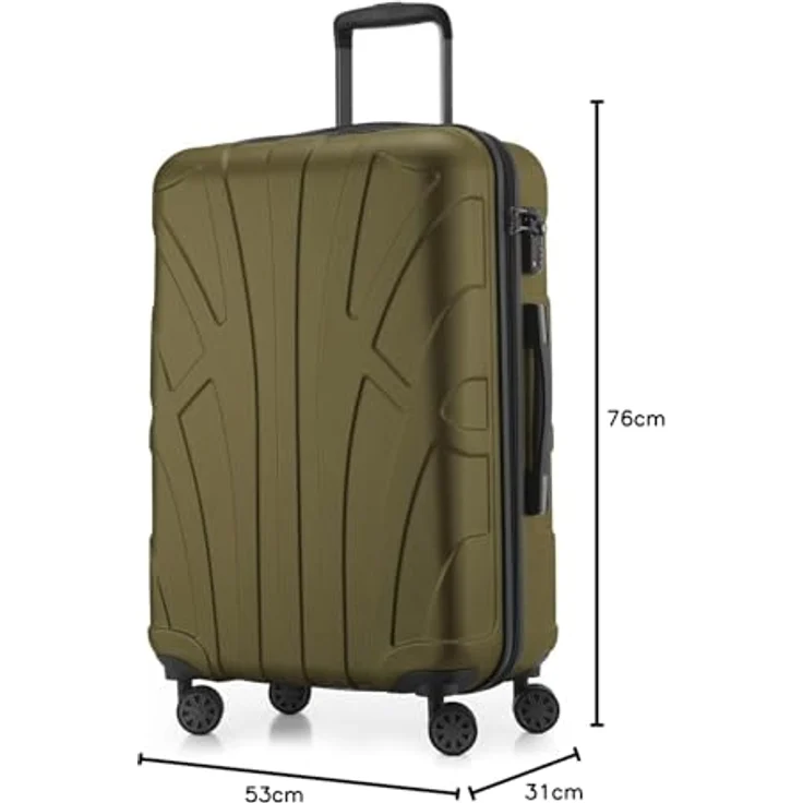 Suitline - Hartschalen-Koffer Koffer Trolley Rollkoffer Reisekoffer 4 Rollen TSA 100% ABS, 76 cm, 86 L – Bild 11