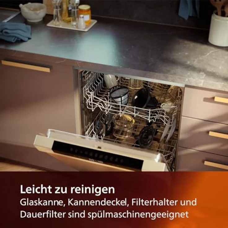 Philips All-in-1 kaffeemaschine - integriertes Kegelmahlwerk für frische Zubereitung in einer 1,25-L-Glaskanne, Auswahl der Intensität (HD7900/50) – Bild 5