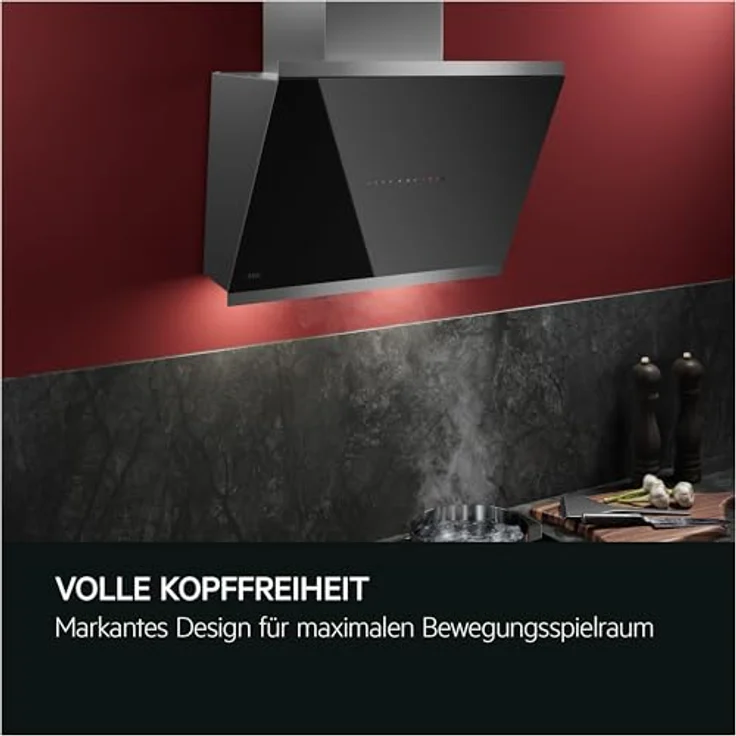 AEG Dunstabzugshaube Serie 7000 SilenceTech 60cm, kopffreie Wandhaube in Edelstahl, max. 760 m³/h, 67 dB(A), Lüftenfunktion - GV77D61SL – Bild 2
