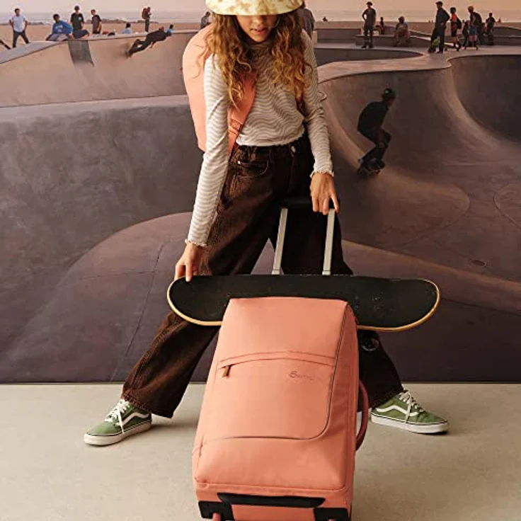 satch Flow M Trolley Koffer Handgepäck 35 l 54x32x23 cm oder Koffer groß 55 l 65x37x29 cm, inkl. Wäschebeutel, Reisegepäck Pure Coral - Korall – Bild 2