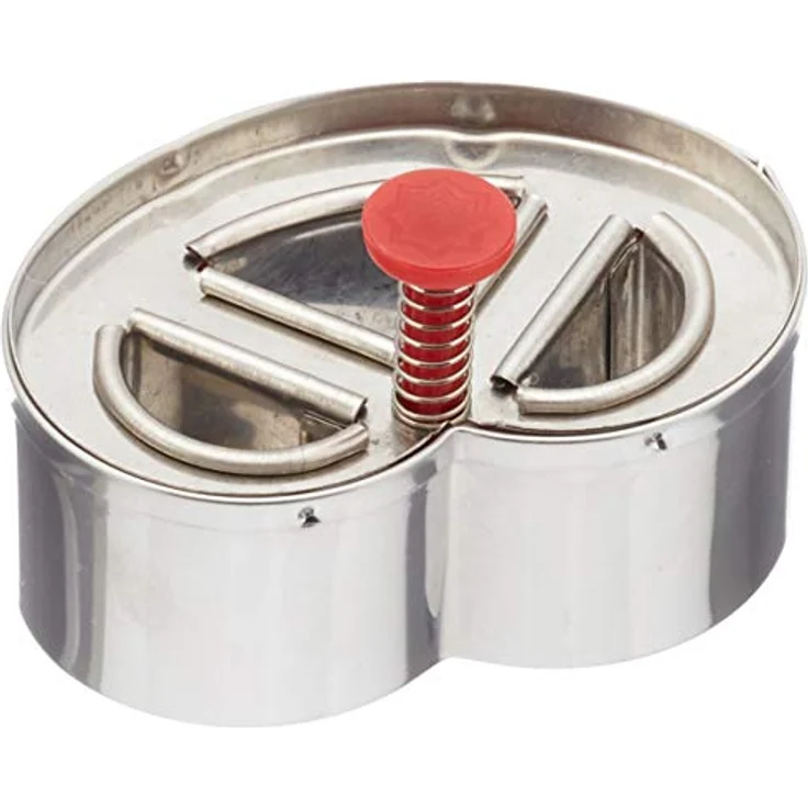 Städter Brezel m. Auswerfer 6,5 cm, Edelstahl, Silber-rot, 6.5 x 6.5 x 6.5 cm – Bild 2