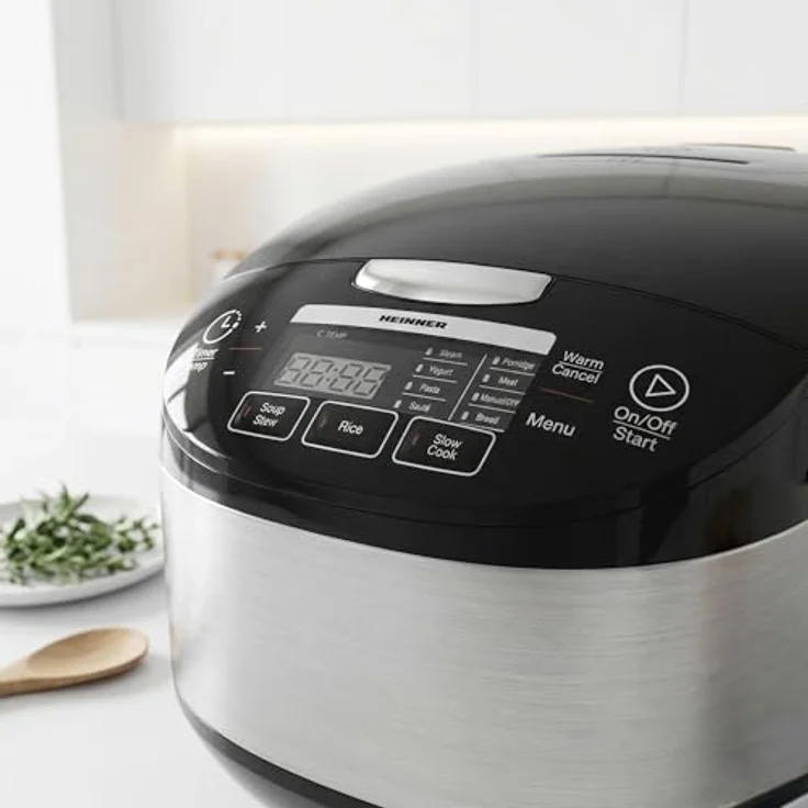 Heinner HMCK-5BK Multikocher 5 L, 770 W, Touch-Control, Timer, Warmhaltefunktion, Edelstahl Schwarz – Bild 7