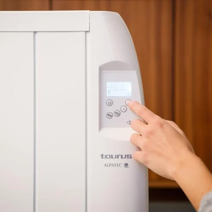 Taurus Malbork Connect 900W WIFI Wärmestrahler | 3 Modi + einstellbare Temperatur | Räder + Stütze | Elektrischer Heizkörper APP Alexa Google Home | Geeignete Badezimmer IP24 | LCD-Bildschirm, Weiß – Bild 5