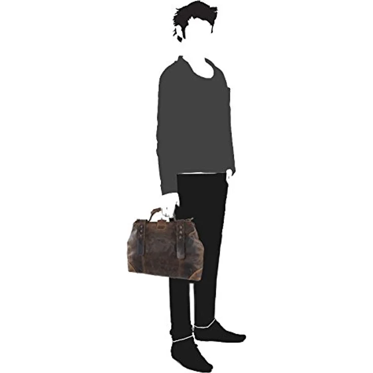 Greenland Nature Classic Bügeltasche Doktorkoffer aus hochwertigem Leder, 37 cm, Braun – Bild 8