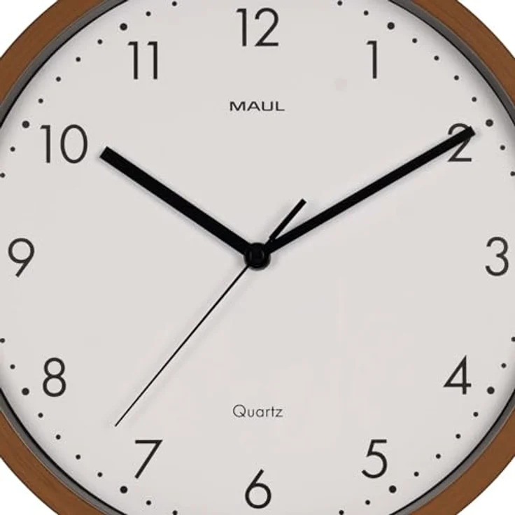 Maul 9051476 Quarz Wanduhr, 30cm x 50mm, Holz (dunkel), leiser, eleganter Rahmen in natürlicher Holzoptik – Bild 8