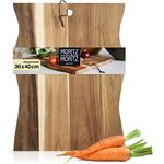 Moritz & Moritz Schneidebrett Holz Groß - 30x40x2cm - Antibakterielles Akazie Holzbrett Küche - Zum Schneiden von Brot, Gemüse, Obst, Fleisch und Käse
