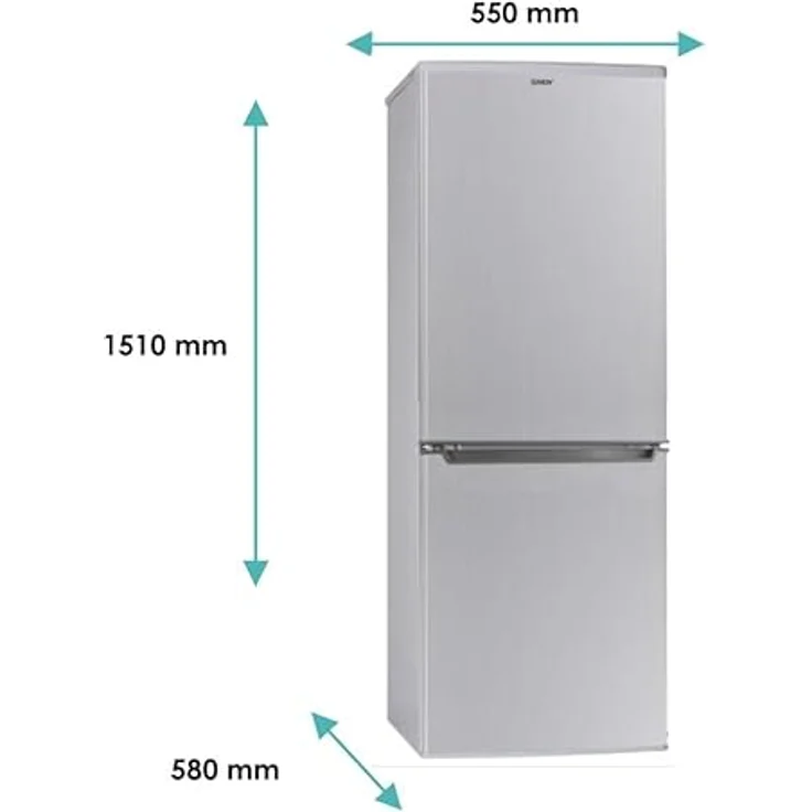 Candy City Combi CHCS 514EX Kühlschrank, 207 Liter, 2 Türen, statisch, einstellbare Temperatur, LED-Licht, Silber, 55 x 58 x 151 cm – Bild 3