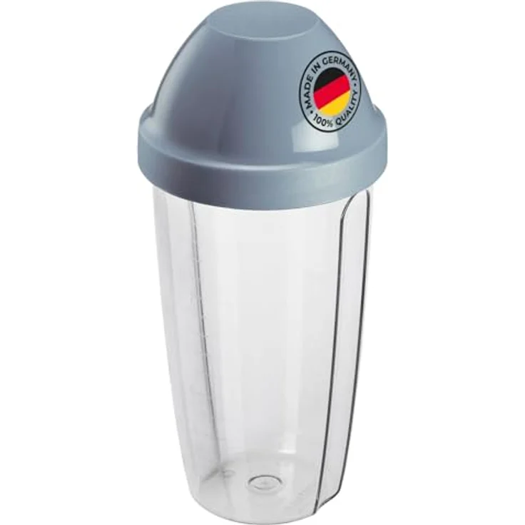 Westmark Mix- und Schüttelbecher/Shaker, 0,5 l mit herausnehmbarer Mixscheibe, BPA-frei, Klar/Blau, 3090227B – Bild 1