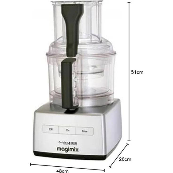 Magimix 148399 CS 5200 XL Foodprozessor mit Direktantrieb, 1100W, 3,6L, inkl. Zitruspresse und Universalzerkleinerer, Chrom matt – Bild 3