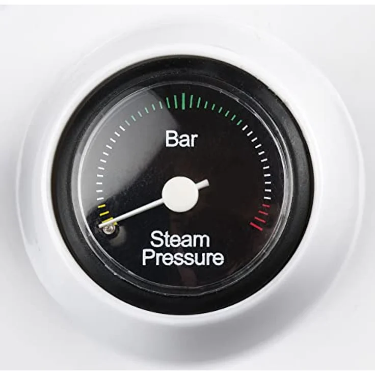 Girmi SS65 "Stirbella" Dampfbügeleisen, 2200 W, 3,5 Bar, 30-60 g/min, Manometer, Sicherheitsverschluss, 1 Liter Wassertank, Weiß/Blau – Bild 4