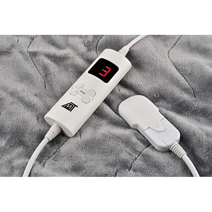 MT MALATEC Heizdecke Elektrische Kuschelheizdecke 180X130cm mit 6 Leistungsstufen Abschaltautomatik und Überhitzungsschutz Waschbar Grau – Bild 5
