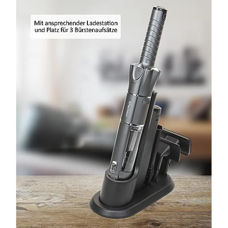 Genius Invictus ONE 3.0e Handstaubsauger 11-TLG. – kabellos, beutellos, Akkustaubsauger. Ultra leicht, für Haus und Auto, leise, aufladbar, Bodenstaubsauger – Bild 3