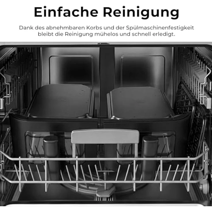 Balter Heißluftfritteuse HL-901, 2 Kammern mit Sichtfenster, 9L (2x4,5L), 2400W, 10 Programme, Dual Zone & Sync Finish, Rezeptheft – Bild 5