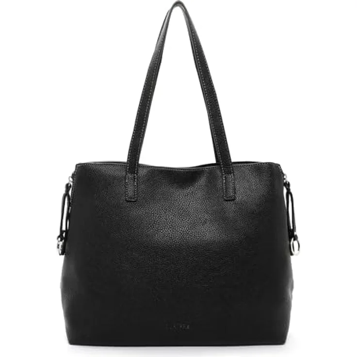 SURI FREY Shopper SFY Debby, uni Design in Weiß mit Druckknopf und Reißverschlussfächern, vegan