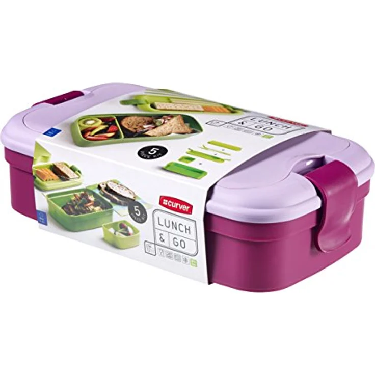 CURVER Besteck Lunchbox, Plastik, lila, 23.5 x 13.5 x 6.3 cm – Bild 2