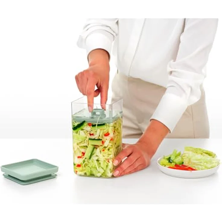 Brabantia 145483, Vorratsdose für Gemüse, 1,6 l, Kunststoff, Grün/Transparent, 110 mm x 110 mm – Bild 3
